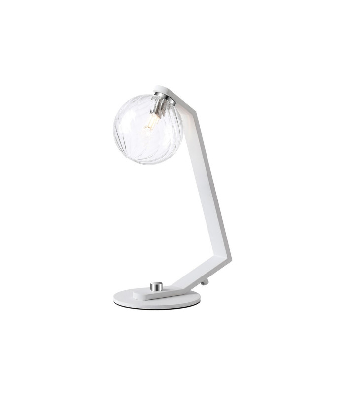 Cortland Table Lamp 1 Light G9 White/Polished Chrome/Clear Swirl Round Glass-1