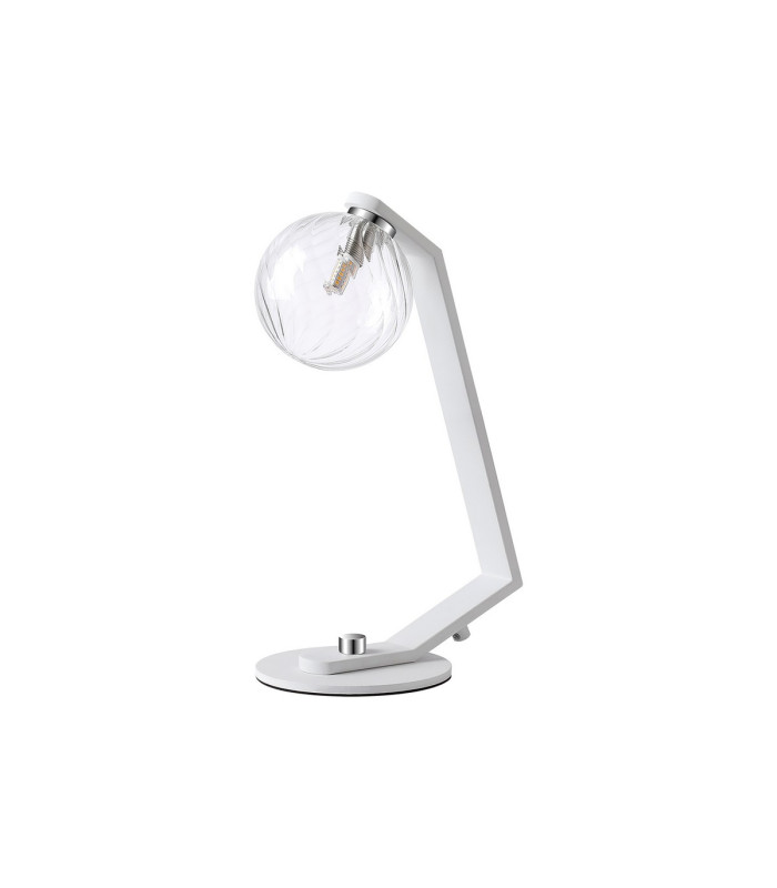 Cortland Table Lamp 1 Light G9 White/Polished Chrome/Clear Swirl Round Glass-4