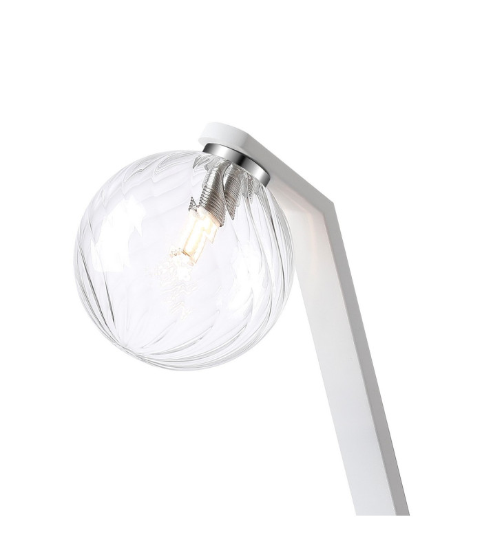 Cortland Table Lamp 1 Light G9 White/Polished Chrome/Clear Swirl Round Glass-5