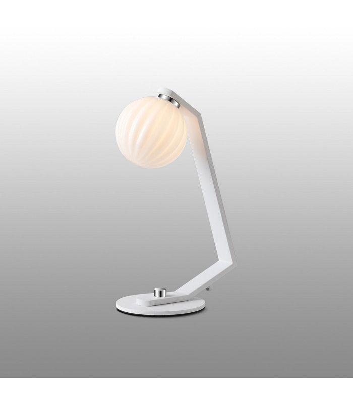 Cortland Table Lamp 1 Light G9 White/Polished Chrome/Opal Round Segment Glass-3