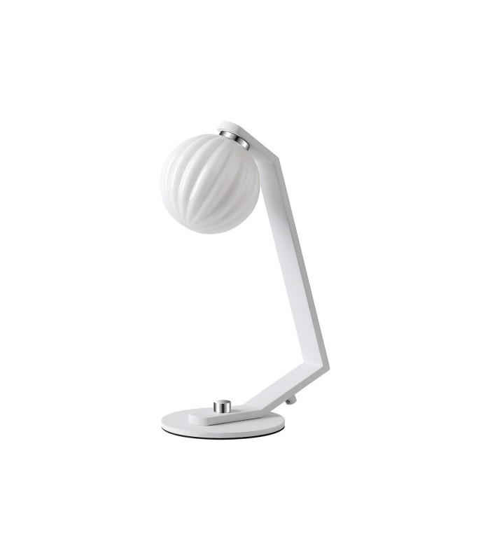 Cortland Table Lamp 1 Light G9 White/Polished Chrome/Opal Round Segment Glass-4