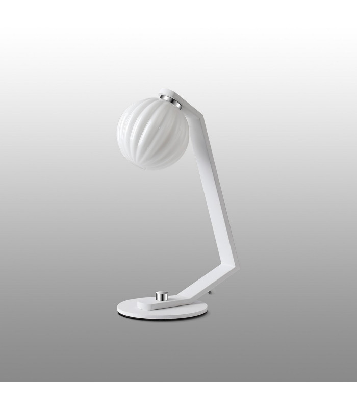 Cortland Table Lamp 1 Light G9 White/Polished Chrome/Opal Round Segment Glass-7
