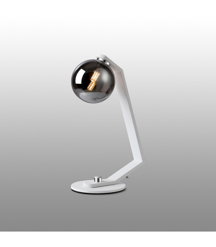 Cortland Table Lamp 1 Light G9 White/Polished Chrome/Smoke Smooth Round Glass-3