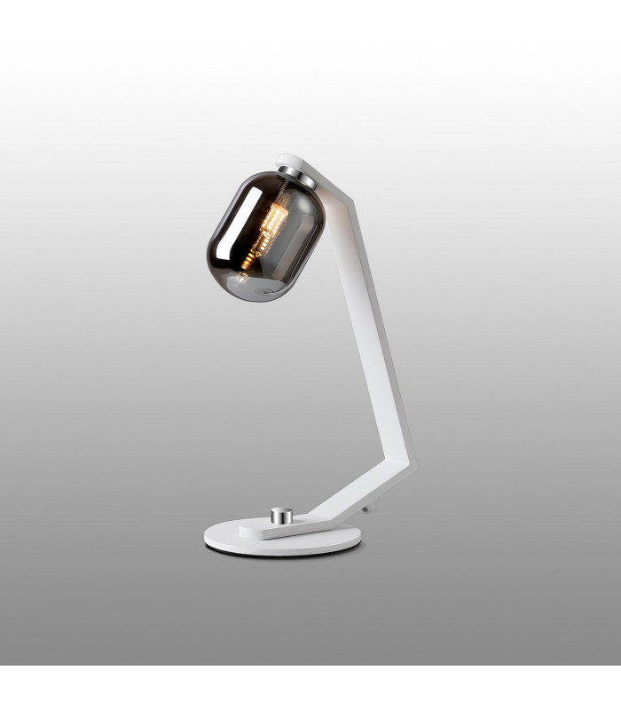 Cortland Table Lamp 1 Light G9 White/Polished Chrome/Smoke Smooth Tubular Glass-3