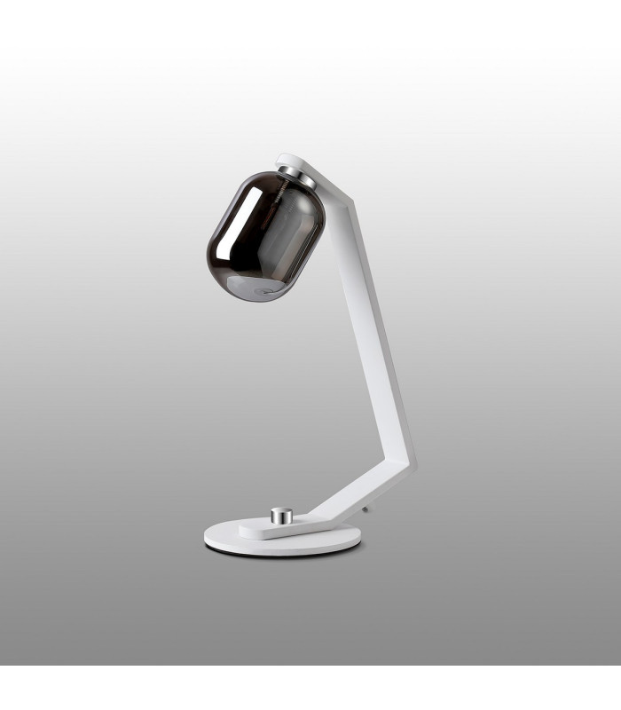 Cortland Table Lamp 1 Light G9 White/Polished Chrome/Smoke Smooth Tubular Glass-7