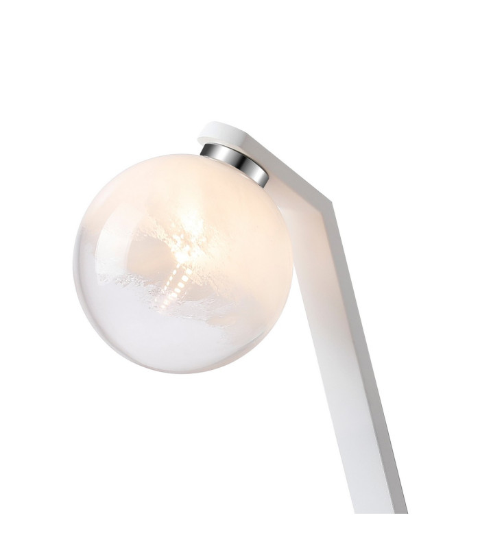 Cortland Table Lamp 1 Light G9 White/Polished Chrome/White Two-Tone Snow Specks Round Glass-6