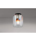 Ghent 20cm Round Ceiling Flush 1 Light Flush Fitting E27 Polished Nickel/Black/Iridescent Fade Glass-3