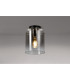 Ghent 20cm Round Ceiling Flush 1 Light Flush Fitting E27 Polished Nickel/Black/Smoke Fade Glass-3