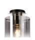 Ghent 20cm Round Ceiling Flush 1 Light Flush Fitting E27 Polished Nickel/Black/Smoke Fade Glass-5