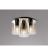 Ghent 37cm Round Ceiling Flush 3 Light Flush Fitting Black/Amber Fade Glass-3