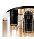 Ghent 37cm Round Ceiling Flush 3 Light Flush Fitting Black/Amber Fade Glass-5