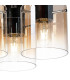 Ghent 37cm Round Ceiling Flush 3 Light Flush Fitting Black/Amber Fade Glass-6
