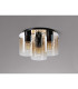 Ghent 37cm Round Ceiling Flush 3 Light Flush Fitting Black/Amber Fade Glass-7