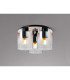 Ghent 37cm Round Ceiling Flush 3 Light Flush Fitting Black/Iridescent Fade Glass-3