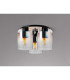 Ghent 37cm Round Ceiling Flush 3 Light Flush Fitting Black/Iridescent Fade Glass-7