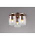 Ghent 37cm Round Ceiling Flush 3 Light Flush Fitting Mocha/Iridescent Fade Glass-3
