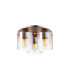 Ghent 37cm Round Ceiling Flush 3 Light Flush Fitting Mocha/Iridescent Fade Glass-4
