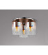 Ghent 37cm Round Ceiling Flush 3 Light Flush Fitting Mocha/Iridescent Fade Glass-7