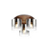 Ghent 37cm Round Ceiling Flush 3 Light Flush Fitting Mocha/Smoke Fade Glass-1