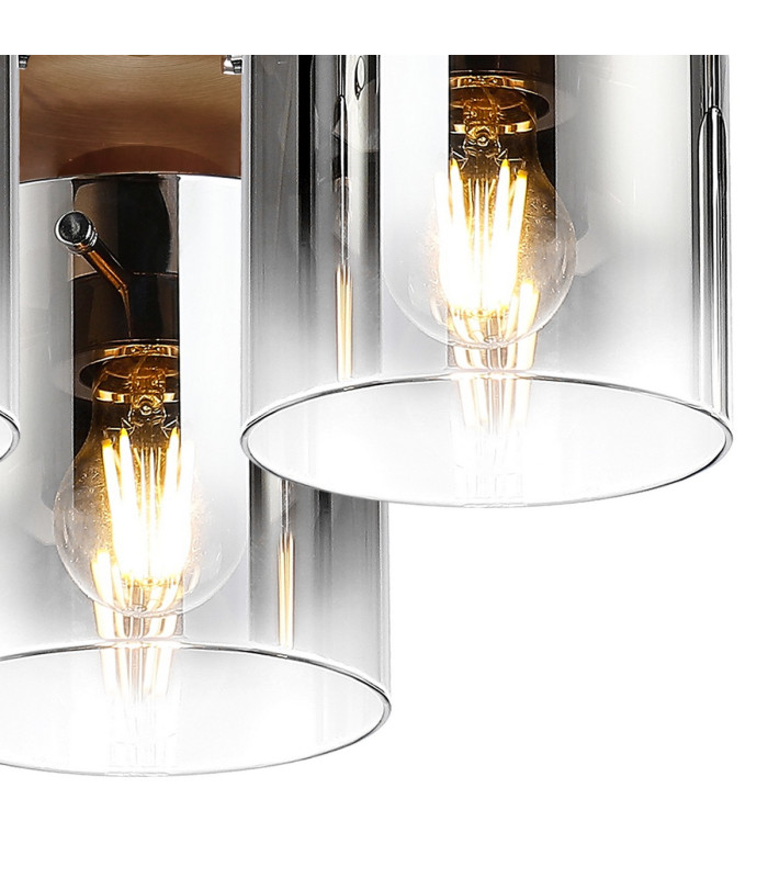 Ghent 37cm Round Ceiling Flush 3 Light Flush Fitting Mocha/Smoke Fade Glass-6