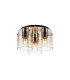 Ghent 37cm Round Ceiling Flush 3 Light Flush Fitting Polished Nickel/Black/Amber Fade Glass-1