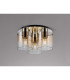 Ghent 37cm Round Ceiling Flush 3 Light Flush Fitting Polished Nickel/Black/Amber Fade Glass-3
