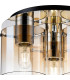 Ghent 37cm Round Ceiling Flush 3 Light Flush Fitting Polished Nickel/Black/Amber Fade Glass-5