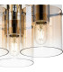 Ghent 37cm Round Ceiling Flush 3 Light Flush Fitting Polished Nickel/Black/Amber Fade Glass-6