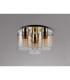 Ghent 37cm Round Ceiling Flush 3 Light Flush Fitting Polished Nickel/Black/Amber Fade Glass-7