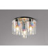 Ghent 37cm Round Ceiling Flush 3 Light Flush Fitting Polished Nickel/Black/Iridescent Fade Glass-3