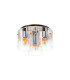 Ghent 37cm Round Ceiling Flush 3 Light Flush Fitting Polished Nickel/Black/Iridescent Fade Glass-4