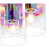 Ghent 37cm Round Ceiling Flush 3 Light Flush Fitting Polished Nickel/Black/Iridescent Fade Glass-6