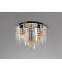 Ghent 37cm Round Ceiling Flush 3 Light Flush Fitting Polished Nickel/Black/Iridescent Fade Glass-7