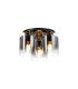 Ghent 37cm Round Ceiling Flush 3 Light Flush Fitting Polished Nickel/Black/Smoke Fade Glass-1