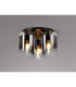 Ghent 37cm Round Ceiling Flush 3 Light Flush Fitting Polished Nickel/Black/Smoke Fade Glass-3