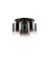 Ghent 37cm Round Ceiling Flush 3 Light Flush Fitting Polished Nickel/Black/Smoke Fade Glass-4