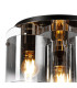Ghent 37cm Round Ceiling Flush 3 Light Flush Fitting Polished Nickel/Black/Smoke Fade Glass-5