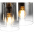 Ghent 37cm Round Ceiling Flush 3 Light Flush Fitting Polished Nickel/Black/Smoke Fade Glass-6
