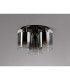 Ghent 37cm Round Ceiling Flush 3 Light Flush Fitting Polished Nickel/Black/Smoke Fade Glass-7