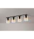 Ghent Linear Ceiling Flush 4 Light Flush Fitting Black/Amber Fade Glass-3