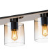 Ghent Linear Ceiling Flush 4 Light Flush Fitting Black/Amber Fade Glass-6