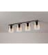 Ghent Linear Ceiling Flush 4 Light Flush Fitting Black/Amber Fade Glass-7