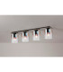 Ghent Linear Ceiling Flush 4 Light Flush Fitting Black/Iridescent Fade Glass-3