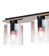 Ghent Linear Ceiling Flush 4 Light Flush Fitting Black/Iridescent Fade Glass-5
