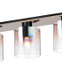 Ghent Linear Ceiling Flush 4 Light Flush Fitting Black/Iridescent Fade Glass-6