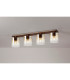 Ghent Linear Ceiling Flush 4 Light Flush Fitting Mocha/Amber Fade Glass-3