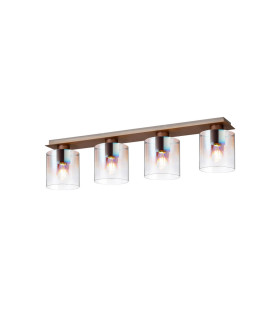 Ghent Linear Ceiling Flush 4 Light Flush Fitting Mocha/Iridescent Fade Glass-1