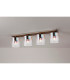Ghent Linear Ceiling Flush 4 Light Flush Fitting Mocha/Iridescent Fade Glass-3