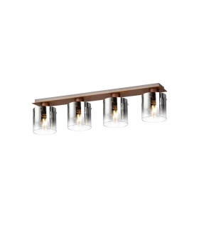 Ghent Linear Ceiling Flush 4 Light Flush Fitting Mocha/Smoke Fade Glass-1