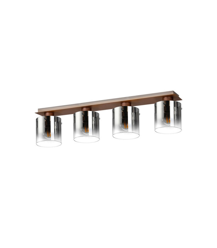 Ghent Linear Ceiling Flush 4 Light Flush Fitting Mocha/Smoke Fade Glass-4